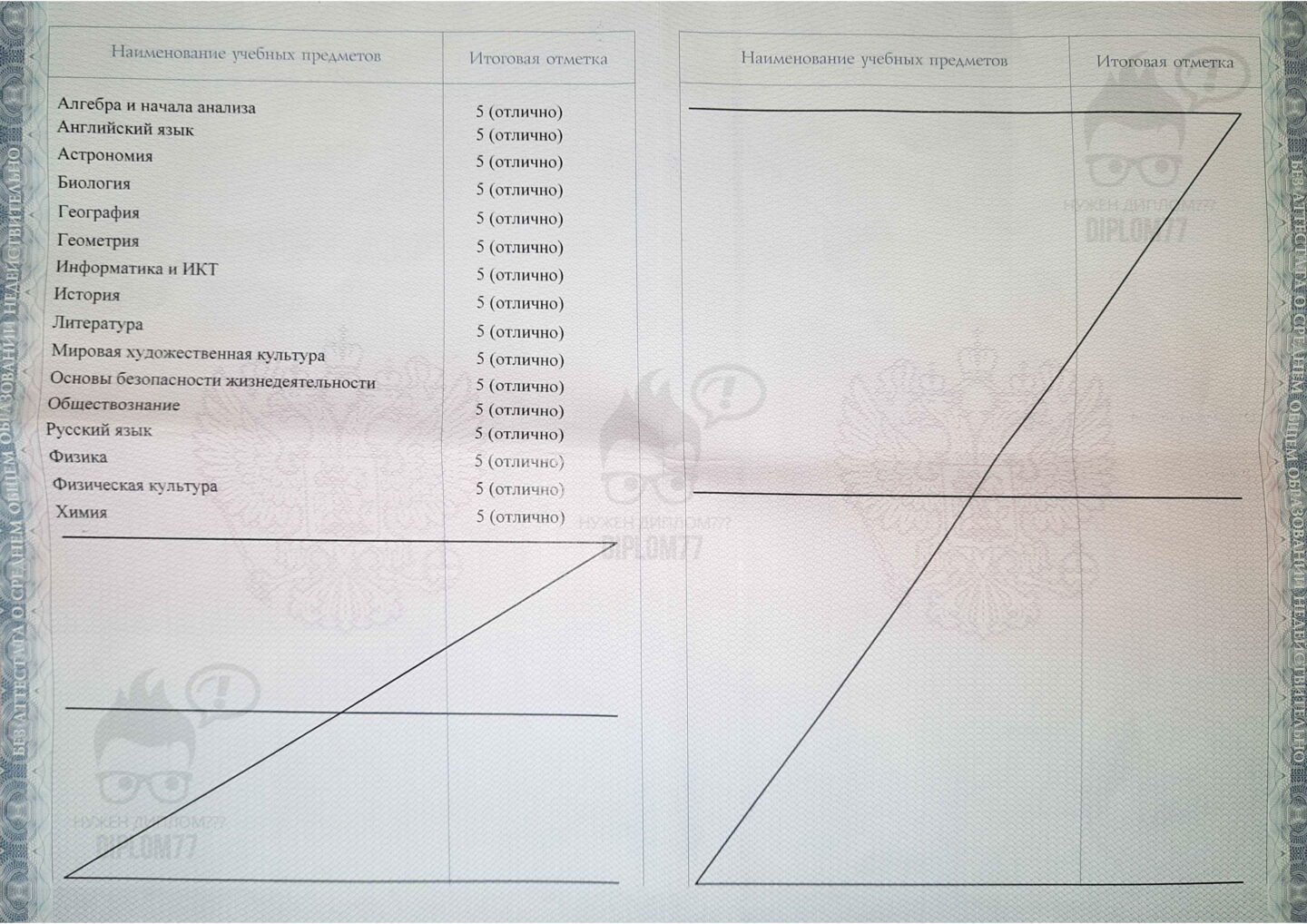 Предметы в аттестате ЧУ ОО СШ Знайка г. Москва 2021 г.